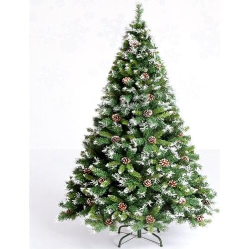 1.2m 1.5m 1.8m 2.1m Environmental Protection PVC Leaves Christmas Tree with Snowflake and Pinecone