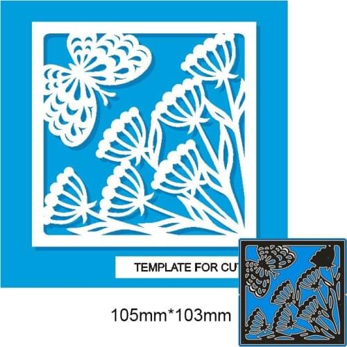 105*103mm butterfly square frame New Arrival Frame Cutting Dies Stencil DIY Scrapbooking Photo Album Embossing Paper Card