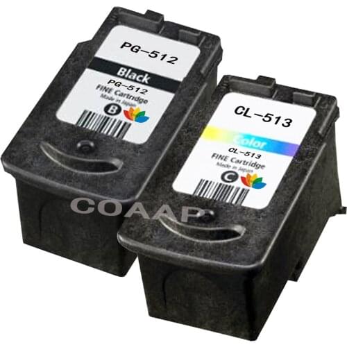 2 Pcs PG-512 CL-513 PG512 Refillable Ink Cartridge For Canon Pixma iP2700 MP240 MP250 MP260 MP270 MP280 MP480 MX350
