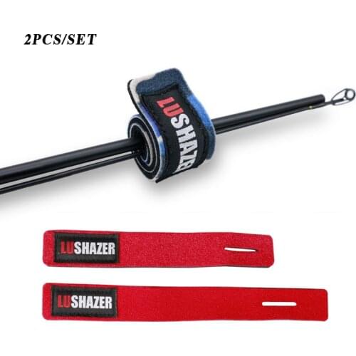 2Psc/Set Fishing Rod Tie Holder Strap Belts Cord Ties Elastic Fastener Hook Bandage Belt Suspenders Fishing Accessories Tool