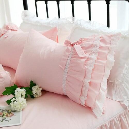 2pcs pink pillow sham JullietteDream cake layers lace couple pillow case luxury pillowcases princess sweet body pillow cover