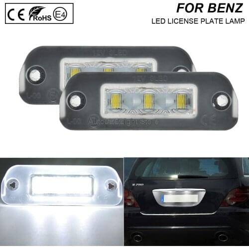 2x Error Free LED License Number Plate Light Lamp Car Accessories For Benz Mercedes R-Class W251 ML-Class W164 GL-Class X164