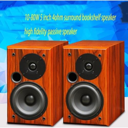 10-80W 4ohm 5 Inch Surround Speakers Amplifier HIFI Fever M-501 Bookshelf Speakers High Fidelity Passive Audio Speakers