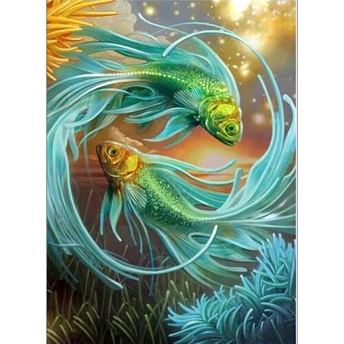 5D DIY Diamond Painting Animal Fishes Icons Diamond Embroidery Picture of Resin Cross Stitch Full Diamond Mosaic Home Decor