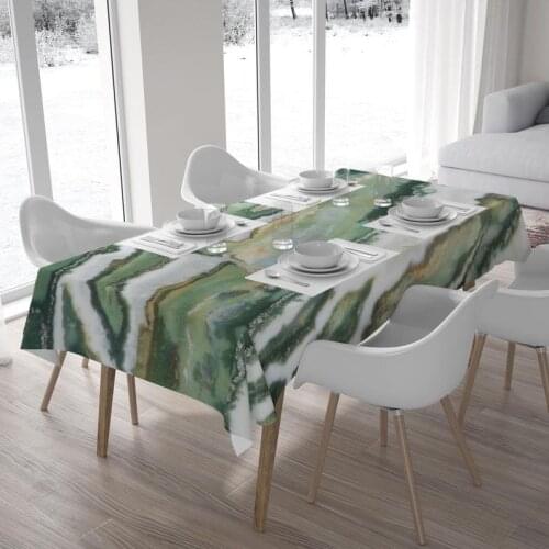 Abstract kitchen decor, Polyester, Home decor, Kitchen table, Table cover, Green tablecloths