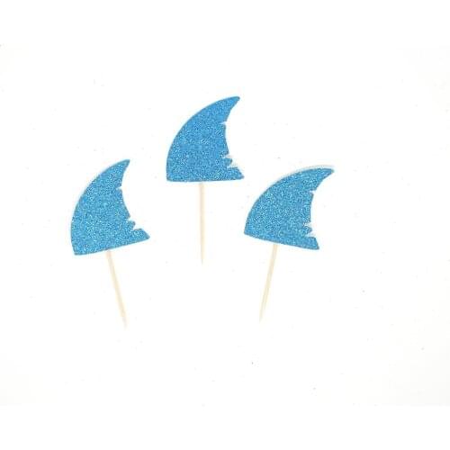 Shark Cupcake Toppers Little Shark Cake Topper Decor Sea Shark Theme Girl Boy Birthday Party Baby Shower Party