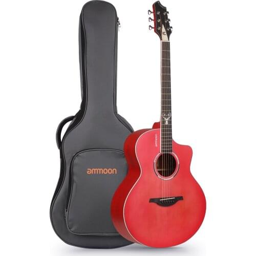 Ammoon GT-22 41 Inch Acoustic Guitar 6 Strings Folk Guitar with Capos Picks Tunner Wooden for Beginners with Guitar Accessories