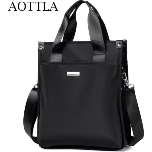 AOTTLA Mens Business Bag Multi-Function Men Shoulder Bag Handbag Large Capacity Brand Travel Bags Men Working Bag For Documents