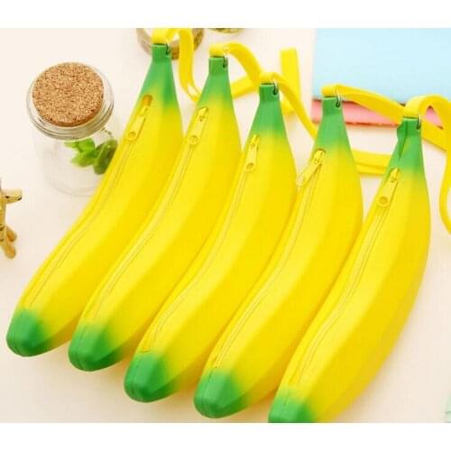 Free ship!1lot=10pc!cartoon cute silicone banana bag mini wallet/coin purse/small pouch/pencil bag