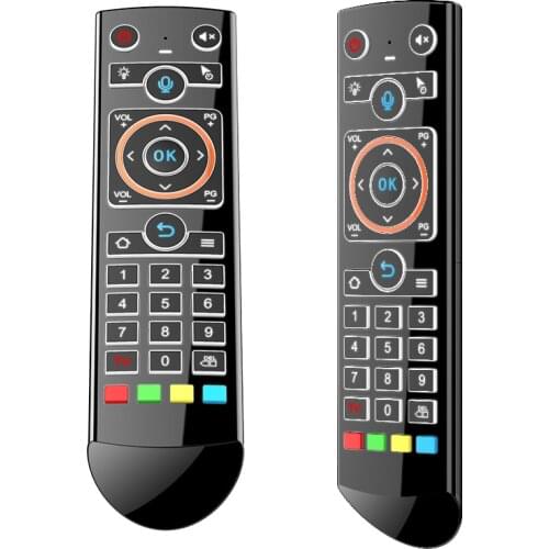 Newest Q2 Backlit Gyro Wireless Fly Air Mouse Smart Voice IR Learning Remote Control for X96Q MAX Android TV Box vs G20S G50S