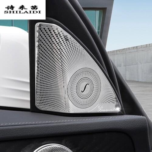 Car styling Door Audio Speaker Decorative Strip Covers 3D stickers Trim for Mercedes Benz C Class W205 Auto interior Accessories