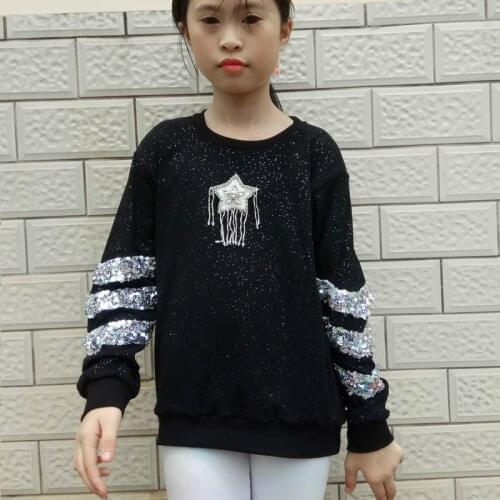 Baby girl tshirt children t-shirt girls t shirt spring 2019 kids long sleeve top big girls tops sequin tshirt teenage clothes