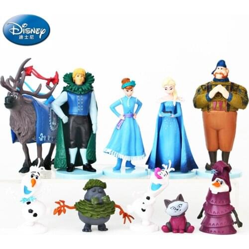 Disney Frozen 10 Kinds of Anime Dolls Aisha Anna Toy Doll Ice Queen Hand Decoration Model Doll anime figure toys for children