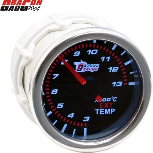 Dragon Universal 52mm Auto Car White Backlight Exhaust Gas Temp Gauge Modification Ext Temperature Meter Free Shipping