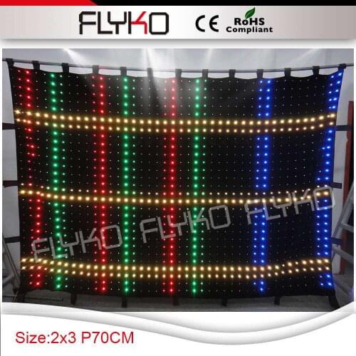 FLYKO free shipping p7 2x3m led video curtain star cloth