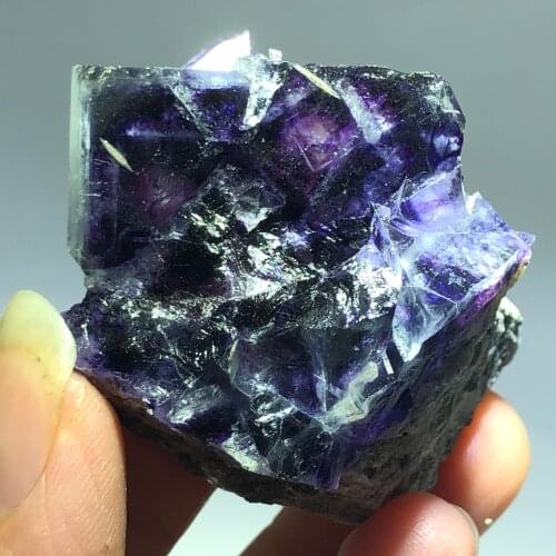 38.5gPurple fluorite mineral stone home decoration ring vein healing teaching specimen crystal quartz treasure