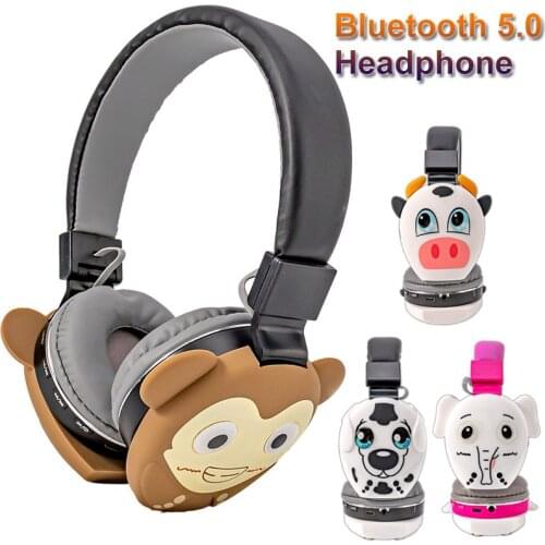 Cartoon Kids Bluetooth Headphone Foldable Stereo Music Headset with MIC for Handsfree Support TF Card Boys&Girls Birthday Gift