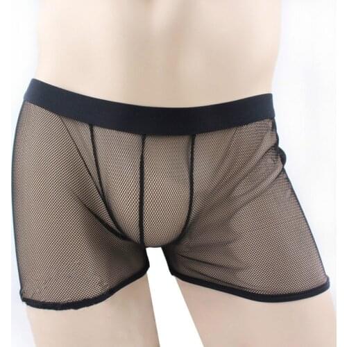 Male mesh Underwear Mens Underpants Sexy Transparent Mesh Breathable Boxer For Men Mens sexy Boxer Briefs Sexy Underwear