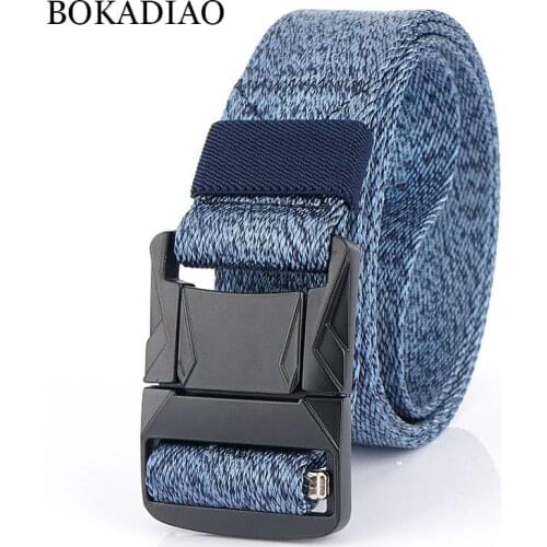 BOKADIAO Army Military Combat Canvas Belt Metal buckle Tactical Belts for men Nylon Outdoor Training Waistband cotton male strap