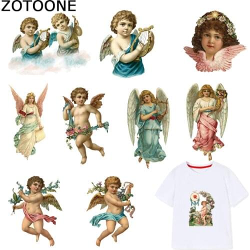 ZOTOONE Cute Angel Iron on Patches Cupid Stickers Transfers for Clothes T-shirt Heat Transfer Sticker DIY Accessory Appliques F1