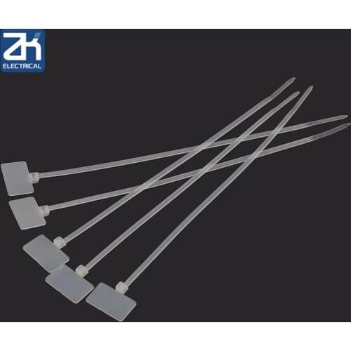 2.5*100mm 100pcs Zip Ties Write On Ethernet Rj45 Rj12 Wire Power Cable Label Mark Tags Nylon Cable Ties