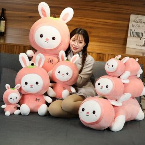 New Creative Kawaii Strawberry Rabbit Toys Stuffed Lovely Animal Plush Doll for Kids Children Soft Pillow Nice Gifts for Girls