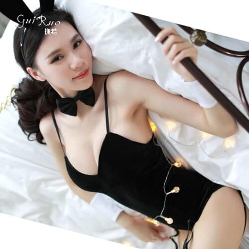 Wholesale Sexy Cute Bunny Girl Faux Leather Material Rabbit Woman Set Good Quality Can Wear Out To Comic Show Kawaii Cosplay