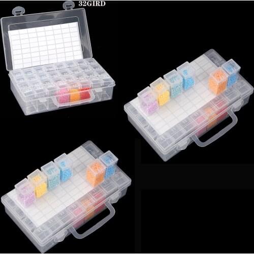 28/32/64/96 Grids 5D Diamond Painting Box Storage Containers Diamond Painting Tools Accessories Jewelry Beads Organizer Case