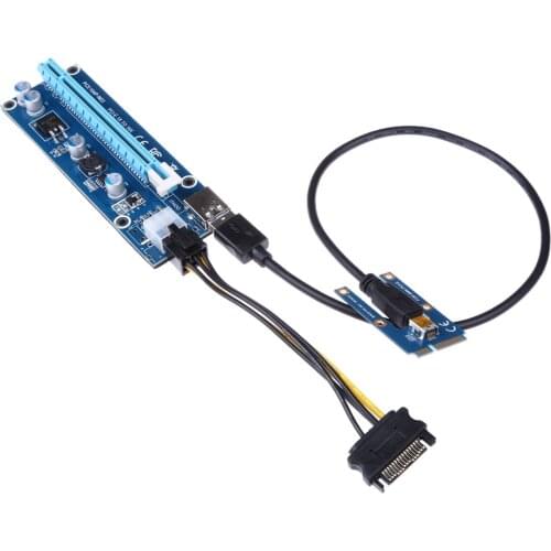 NEW PCI-E USB 3.0 PCI-E Express 1x to16x Extender Riser Card Adapter SATA 6Pin Power cable for bitcoin mining