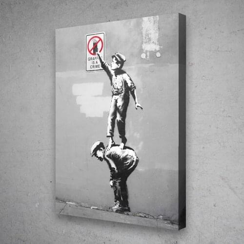 Poster Modern Home Decoration Graffiti Is A Crime Banksy Canvas Print Paintings Wall Artwork Living Room Frame Modular Picture