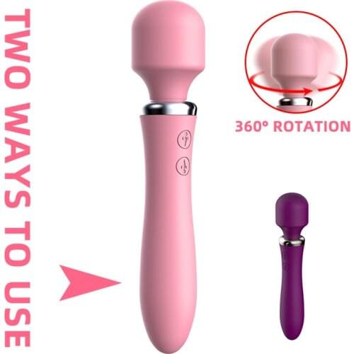 Frequency Conversion Rechargeable Vibrator Adult Product Female Sex Double Shock AV Vibrator Sex Toy Women Silicone Toy