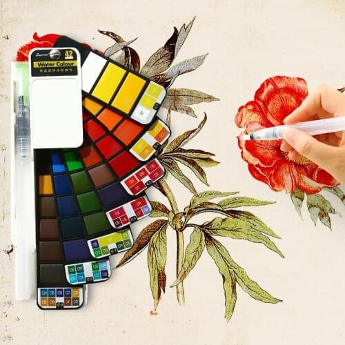 Superior Fan-shaped Solid Waterclor 18/25/33/42 Colors Set Transparent Solid Watercolor Pigment For Drawing