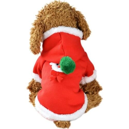 Pet Christmas Decoration Soft Dog Clothes Winter Autumn Warm Coat Hoodie Christmas Clothing For Small Dogs Hoodie Coat Clothing