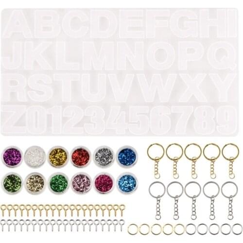 Crystal Epoxy Resin Mold Capital Letters Pendant Casting Silicone Mould DIY