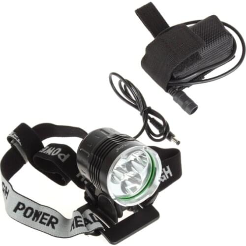 SecurityIng 1500Lm 3 x LB-XL T6 LED Light Bicycle Lamp Headlamp with 4400mAh Battery Pack