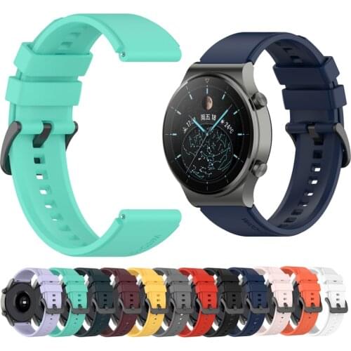 22mm Silicone Smartwatch Sport Wrist Watchband For Huawei GT2 GT 2E GT2e Honor GS Pro Magic 2 46mm Strap Smart Wristband Band