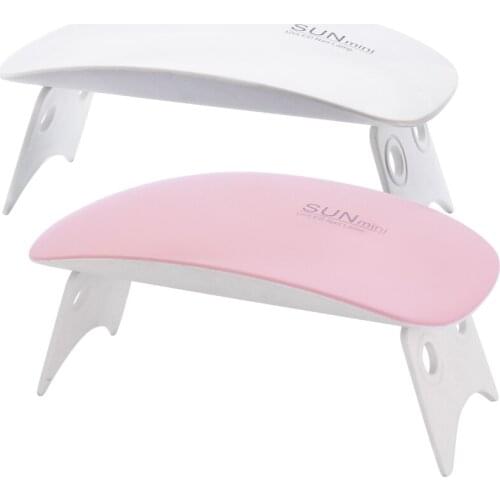 Nail Dryer 6W Mini Portable Pink White LED Nail Lamp Cure UV LED Nail Gel Nail Tools For Gift Light USB Charge 45s 60s UV Lamp