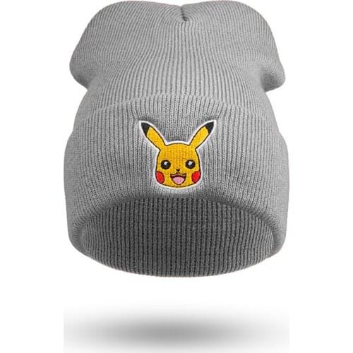 Anime Figure Pokemon Go Knitted Hat Pikachu Hip Hop Boy Girl Caps Winter Kids Hats Christmas Toys Gifts