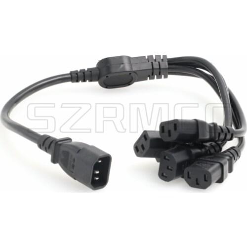 UPS PDU Server Y Splitter Power Cord IEC320 C14 to 4 x C13 10A 250V Extension Cable 60cm