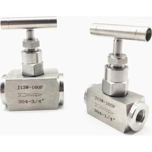 High Pressure 1/4" 3/8" 1/2" 3/4" 1" BSP Female Shut Off Needle Valve Crane 2300 PSI 304 Stainless Flow Control