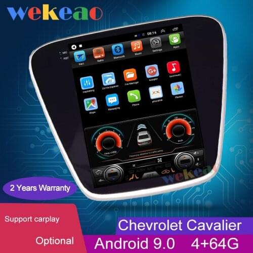 Wekeao Vertical Screen Tesla Style 10.4'' 1 Din Android 9.0 Car Dvd Multimedia Player GPS Car Radio For Chevrolet Cavalier 4G