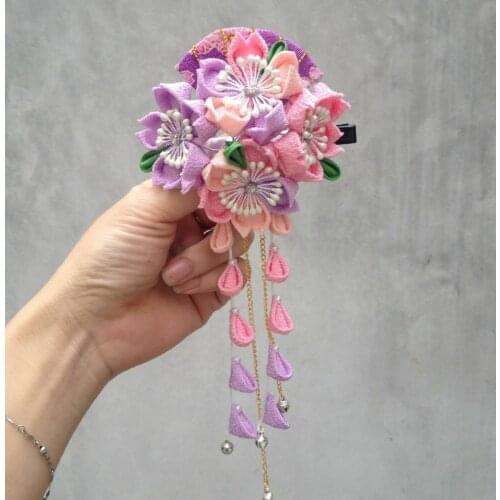 Sakura Hairpin Hair Clip Japanese Handwork fashion jewelry for women grils limit Cos christmas Gift