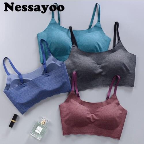 Seamless Bra Vest Ultra-thin Sleep Underwear invisible wide Bra Vest S-XL Size Anti Shock bralette wireless padded Bra Vest