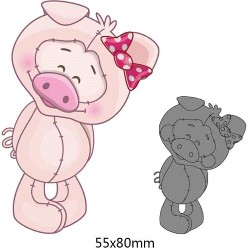 Animal Piggy Metal Cutting Dies for DIY Scrapbook Embossing Paper Craft Creative Album Animal Stamps Stencil Dies New 2pcs