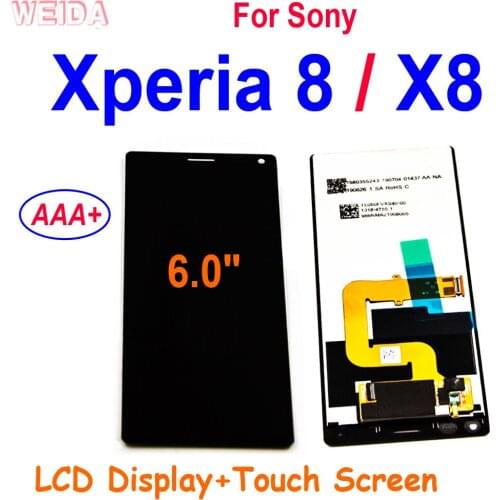 AAA+ 6.0" Display For Sony Xperia 8 LCD Display Touch Screen Digitizer Glass Sensor Assembly For Sony X8 Lcd Replacement Parts