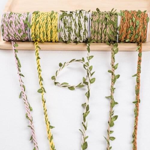 10 Meters Colored Hemp Rope Decorative Cord Weaving rope DIY Material Leaves Woven Wax Cord Rattan Ribbon Crafts Wedding Party