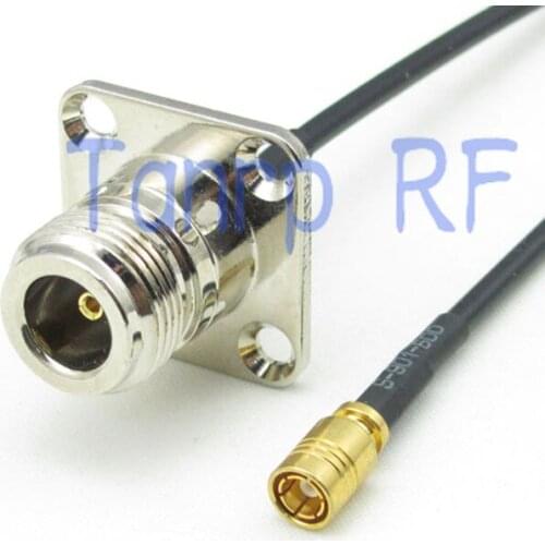 6in N female with 4 hole panel to SMB female jack RF connector adapter 15CM Pigtail coaxial jumper RG174 extension cord cable
