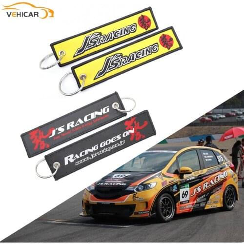 VEHICAR JS RACING Cars Motorcycle Keychain Embroidery Auto Keyring Carabiner Buckle Backpack Buckle Universal