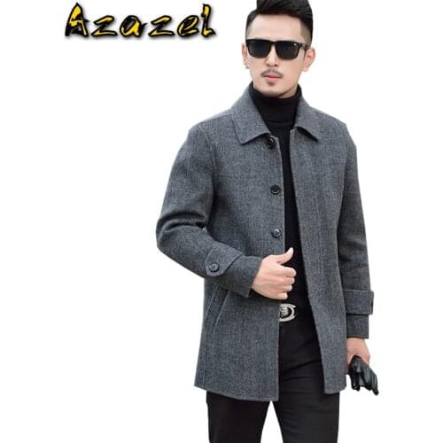 AYUSNUE 100% Wool Coat Men Double-sided Overcoat Casual Man Jacket Korean Mens Coats and Jackets 2010 Manteau Homme KJ1935