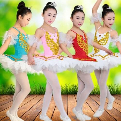 Girls Ballet Latin Dance Children Dance Professional Ballet Competition Costume Short Tutu